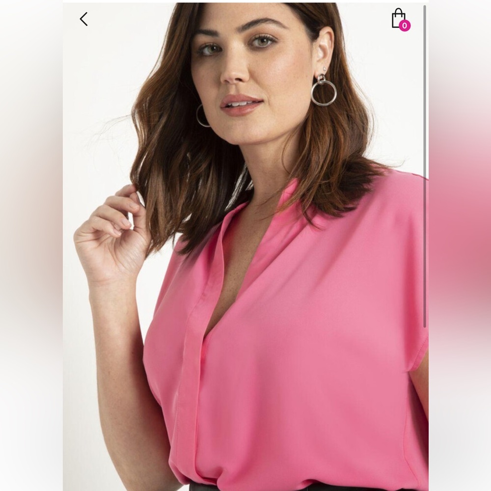 ELOQUII Notch Collar Blouse